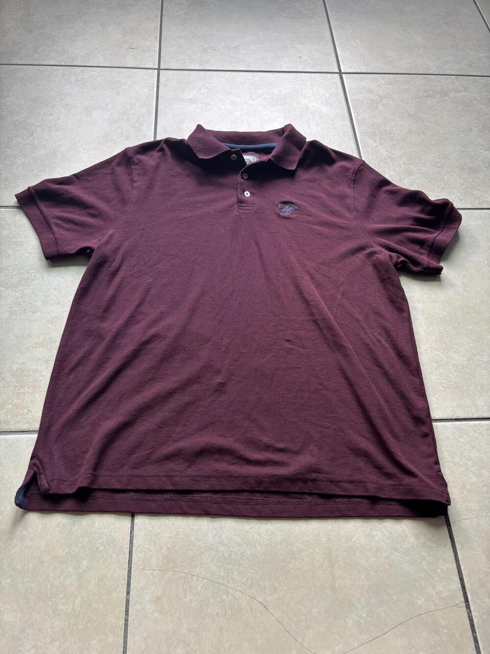 Beverly Hills Polo Club Burgundy Polo XL Preppy Y2K Embroidered Shirt